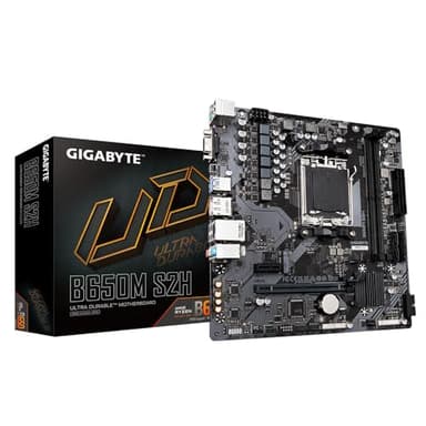 GIGABYTE B650M S2H Placa Base - AMD Ryzen Serie 9000, VRM de 5+2+2 Fases, hasta 6400 MHz DDR5 (OC), 1xPCIe 4.0 M.2, LAN GbE, USB 3.2 Gen 1