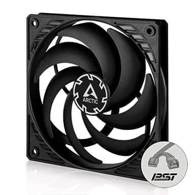 ARCTIC P12 Slim PWM PST - Ventilador PC 120mm, Fan 120mm, Ventilador de Caja para CPU con PWM Sharing Technology (PST), Muy Silencioso, Computadora, 200–2100 RPM - Negro