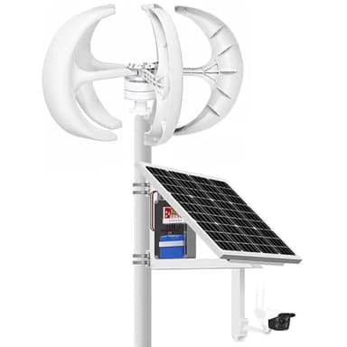 Generador De Turbina Eólica Vertical 3000W 4000W 5000W, Kit De Turbina Eólica De 5 Aspas + Controlador + Arranque De Velocidad del Viento De 2 M/s, para Granja De Yates,4000W-48V