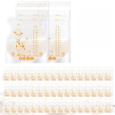 Oderra Bolsas Leche Materna Congelar 50PCS - 250ml Bolsas Almacenamiento Leche Materna con Sellado Doble, Preesterilizadas, Compatibles con Refrigeradores y Congeladores