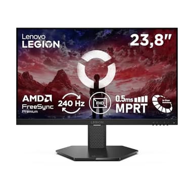 Lenovo Legion 24-10- Monitor Gaming FHD 23.8" (IPS, 240 Hz, 0.5 ms, 16:9, HDMI 2.1 - DP 1.4, AMD FreeSync Premium, VESA Adaptive Sync, Montaje VESA 100 mm, Ajuste Inclinación/Altura/Pivote/Giro) Negro