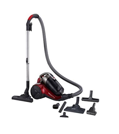 Hoover - Reactiv RC25 - Aspirador sin bolsa con filtro EPA, Especial para parquet y mascotas - Potencia 800W, Clase A, Color Rojo