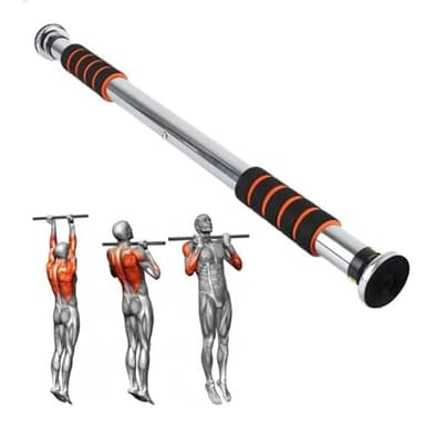 CABLEPELADO Barra dominadas ajustable, Barra dominadas marco de puerta, Barra de tracción Fitness, barra de dominada para entrenamiento de fuerza, Soporta 150Kg, Ancho ajustable de 80 cm a 130 cm.