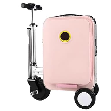 Maleta eléctrica Inteligente-Maleta EléCtrica con Ruedas 20", Patinete Motorizado 250W para Adultos, con Carga USB, Expandible Y con Ruedas, Capacidad Carga 110kg Y Velocidad 12km/h Pink