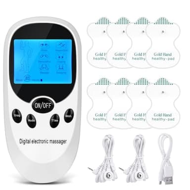 DAJASD TENS/EMS, dispositivo para el tratamiento del dolor, 2 canales TENS Irritante con 6 modos y 11 intensidades, estimulador muscular con 8 almohadillas de electrodos para desarrollo muscular