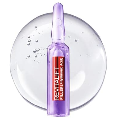 L'Oréal Paris Revitalift Filler Ampollas Rellenadoras, Para 7 Días, Con Ácido Hialurónico Puro, 7 Unidades, 1,3 ml