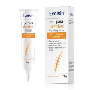 Evolsin Crema para cicatrices en niños y adultos - reduce la visibilidad de las cicatrices y disminuye la tensión tisular y el picor - Crema regeneradora cicatrices (20 g)