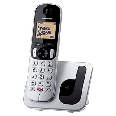 Panasonic KX-TGC250JTS Teléfono inalámbrico Digital, Unidad Base y Receptor Individual, ID de Llamada, Bloqueo de Llamadas no deseadas, Manos Libres, Modo Eco One Touch, Despertador evolucionado,