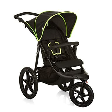 hauck Runner Carrito Bebé desde el Nacimiento - Silla de Paseo Ligera hasta 22 kilos - Carrito 3 Ruedas Neumáticas - Plegado Compacto - Suspensión - Negro/Neón