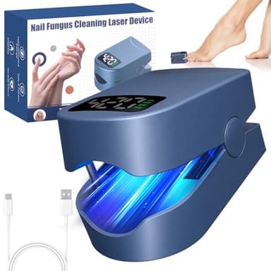 Vibbang Dispositivo de Limpieza de Hongos en Uñas con Temporizador, Hongos de uñas de los pies limpieza, Dispositivo de Láser Recargable y Portátil para Onicomicosis