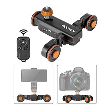Neewer 3-Ruedas Cámara Inalámbrica Video Auto Dolly Carril Eléctrico Motorizado Rail Deslizante Dolly Coche con Control Remoto 3 Velocidades Ajustables para DSLR Cámara GoPro iPhone (Negro)