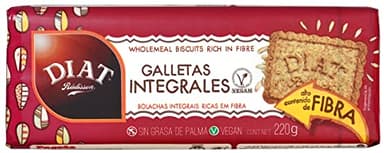 DIAT Radisson - Galletas Integrales con Fibra | Vegan y Muy Bajas en Sal | con Azúcar Moreno | Galletas sin Huevo y sin Lactosa | Alto Contenido en Fibra