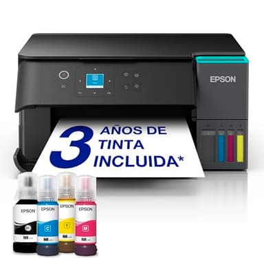 Epson EcoTank ET-2950 Impresora de Depósito de Tinta | para Uso Intensivo en Hogar | Wi-Fi | A4 | Imprimir, Copiar, Escanear | Pantalla LCD 3,7cm | Imprime a Doble Cara | Tinta Incluida para 3 Años