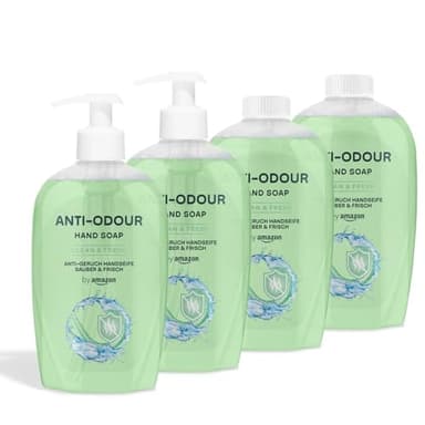 by Amazon Jabón de manos antiolores, 4 x 500 ml