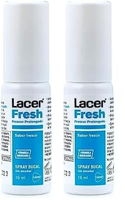 LACERFRESH - Spray Bucal 15ml, Antiplaca Dental, Previene la Caries, Protege las Encias, Enmascara el Mal Aliento, Boca Fresca, Sana y Protegida, Efecto Prolongado (Paquete de 2)