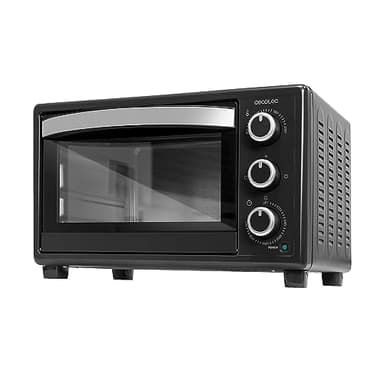 Cecotec Horno de sobremesa Bake&Toast 2300 Black, 23 L, Potecia 1500 W, Hasta 230ºC, 3 modos de calor: grill, calor base, y combinada, Puerta doble cristal, Temporizador 60 min, Bandeja recogemigas.
