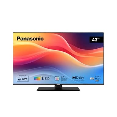 Panasonic TB-43W61AEZ, Serie W61, Smart TV LED 4K Ultra HD de 43 Pulgadas, 2025, TiVo, Dolby Vision y Atmos, Modo Juego Plus, Alexa y Control por Voz de Google, Negro