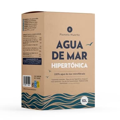 PLANETA HUERTO | Agua de Mar 10L Microfiltrada 100% Pura Procedente del Mar Mediterráneo - Agua de Mar para Beber Hipertónica Nutrientes esenciales intactos