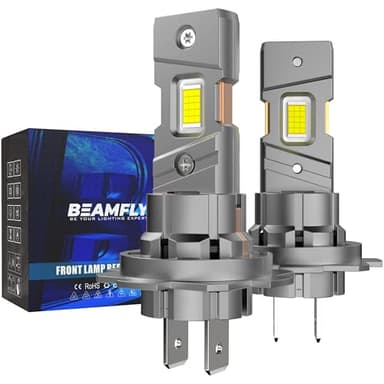 BEAMFLY H7 LED 110W 36000LM Bombillas, 15 Chips CSP 700 % 6500K Blanco frío Bombilla H7 Luces largas y Cortas, diseño Mini 1:1 para Coches y Motos, Plug and Play, Impermeable IP68, Paquete de 2