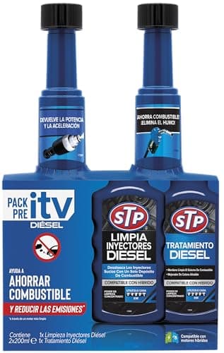 Pack pre itv tratamiento limpia inyectores diesel 200 ml + tratamiento diesel 200 ml coches stp