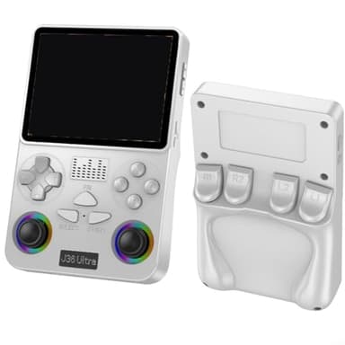 NINMORTH Consola de juegos portátil retro con multijugador WiFi, pantalla a color de 4.3 pulgadas, dispositivo portátil de juegos para niños y adultos (blanco)