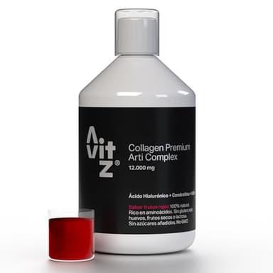 Colágeno Hidrolizado Bebible Tipo I, II y III – Para Articulaciones, Tendones y Músculos – Ácido Hialurónico, Cúrcuma, MSM, Glucosamina, Condroitina, Vitaminas C y D – Avitz Arti Complex 500 ml
