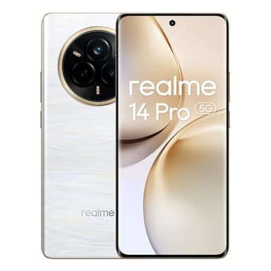 realme 14 Pro Smartphone 5g, 8 + 256 GB, Exclusivo de Amazon,Batería 5260 mAh, cámara Sony IMX882 OIS AI,Diseño Que Cambia de Color con el frío,IP69, Blanco(sin Adaptador)