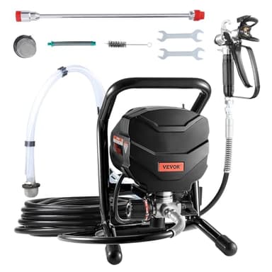 VEVOR 650 W Pulverizador de Pintura sin Aire con Soporte, Máquina Pulverizadora de Pintura Eléctrica de 3000 PSI con Varilla de Extensión y Kits de Limpieza para Muebles, Vallas, Casas y Hogares