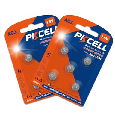 Pilas LR41 AG3 1,5V Batería de Botón - Pack de 10 Unidades Alcalinas para Termómetro Digital y Dispositivos Médicos, Reloj, Calculadora - Compatible con SR41, 392 - PKCELL