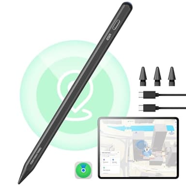ESR Find My Lápiz para Apple iPad 2018-2025, Geo Digital Pencil con Accesos Directos Fáciles para iPad A16/10/9/8 y Air 13/11 y Pro 12.9/13/11 y Mini 7/6/5, Negro (sin Carga inalámbrica)