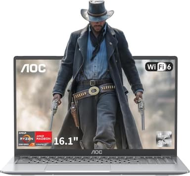 AOC Ordenador Portatil Ryzen 7 5700U (hasta 4,3 GHz) Pc Portatil 16,1 Pulgadas,16GB RAM 512GB SSD(hasta 2TB),Portátil Teclado retroiluminado 5G,WiFi 6,BT5.2,Tipo C,Carcasa de Metal