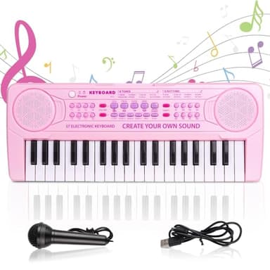 Teclado Piano 37 Teclas, Piano Electrónico Infantil, Teclado de Música Digital Portátil para Niños, Educativa Regalo para Principiant