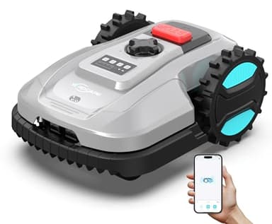 YARDCARE E400 Robot Cortacesped con Control App,hasta 400m²，Altura de Corte de 20 a 60 mm, Sensor de Lluvia, Robot Cortacésped 18 cm de Ancho de Corte,Menos de 60 dB