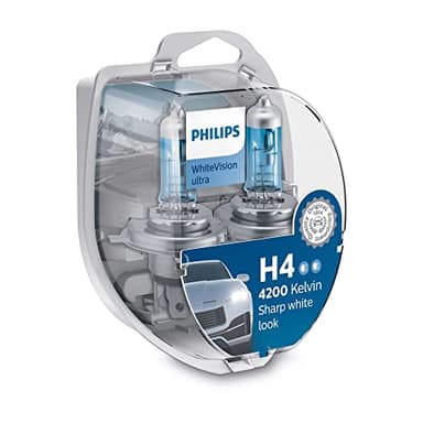 Philips 12342WVUSM WhiteVision Efecto Xenon H4 Bombilla para Faros Delanteros, 4.200K, Set de 2