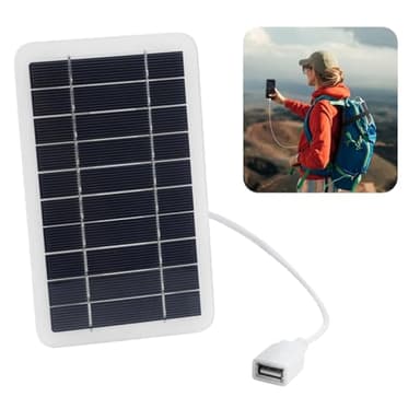 Panel Solar Portátil con Conector USB 2W, 5V，Cargador Solar para Viajes, Teléfono Móvil, Power Bank，Resistente al Agua, Duradero y Práctico