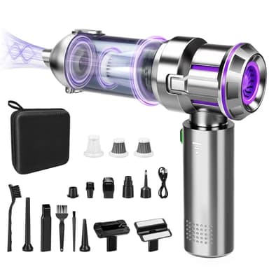 KLYNGTSK Aspirador de Mano, 25KPA Aspirador Coche Mini Aspirador Recargable,4 en 1 con Motor sin escobillas, para Uso en la Oficina, el hogar, la Cocina