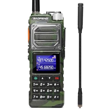 BAOFENG Radio UV-25, walkie-Talkie de Largo Alcance Tri-Power de 10 W, Receptor multibanda UHF/VHF/FM, batería de 5200 mAh, Antena táctica de Cuello de Cisne