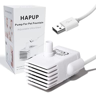 HAPUP Bomba de Agua Silenciosa para HAPUP Fuente para Gatos 1,8L y 2,2L Bomba Sumergible de Repuesto para Bebedero Gatos Mini Bomba 5 V de Fuente Gatos con USB Cable de Alimentación 1,98M