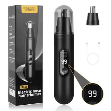 AOGOE Cortapelos de Nariz y Oreja, Nose Trimmer con Hoja de Cuatro Filo Sin Dolor, Cortador Cejas Barba Vello Facial, Recortadora Profesional Recargable Por Usb para Vello Nasal y Auricular