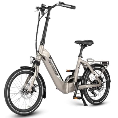 SPATIAL Bicicleta Electrica, 20 Pulgadas Bicicleta Electrica Plegable, 40NM 250W Motor 36V 374.4Wh Batería, 7 Velocidades, Adulto Hombre Mujer Urbana Bici Electrica