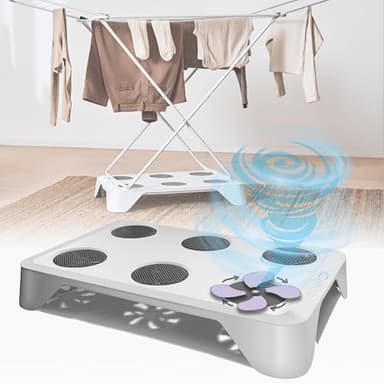 HEYDRY® Secador de ropa para tendedero – secado rápido y eficiente, alternativa compacta a la secadora tradicional, mini ventilador portátil, delicado con toda la ropa, Made in Germany – blanco