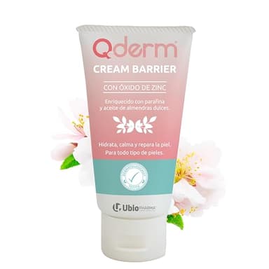 Qderm Crema de Barrera con 15% Óxido de Zinc y Parafina. Hidrata, Protege, Calma y Repara la Piel Irritada, Sensible y Atópica con Almendras Dulces. Adulto