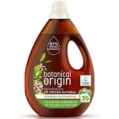Botanical Origins Detergente para Lavadora Ecológico apto para Pieles Sensibles, Fragancia Flor de Naranjo y Hojas Cítricas - 35 Lavados