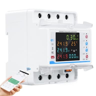 Wifi medidor de consumo electrico trifasico 100A 380V AC medidor contador electrico wifi contador bidireccional con control de tiempo/protección contra sobretensión/sobreintensidad.