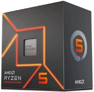 AMD Ryzen 5 7600 Procesador (tarjeta gráfica Radeon integrada, 6 núcleos/12 threads, 65W TDP, Socket AM5, 38MB Caché, Reloj de aumento máx. hasta 5.1 GHz,con ventilador Wraith Stealh)
