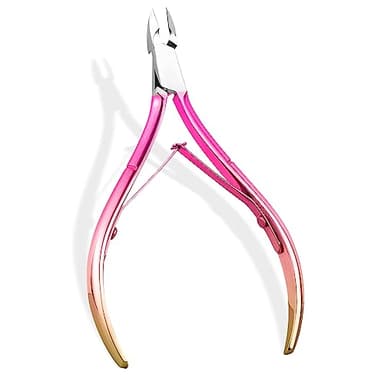Alicates Cuticulas Acero Inoxidable,Alicates para cutículas,Corta Cuticulas Profesional, Tijeras Cuticulas para Uñas Gruesas o Encarnadas, Pedicura y Manicura,Degradado Rosa.