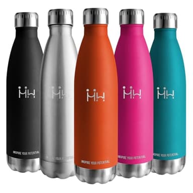 Botella Agua Acero Inoxidable, 750 ml Libre de BPA, Botella agua niños, 18/8 Acero Inoxidable, Botella de Agua, Aislamiento al Vacío de Boble Pared, Cantimplora para Gimnasio, Cámping - Naranja