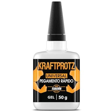 Superpegamento Gel Extra Fuerte – KRAFTPROTZ 50 g XXL con Punta Anti-Secado – Transparente, sin Goteo, Resistente al Agua y Calor – para plástico, Madera, Metal, Vidrio, Cuero y Bricolaje