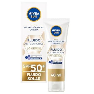 NIVEA SUN Luminous630 - Fluido Facial Solar 50+ Antimanchas - Protector Solar Facial 50 Diario - Protección UVA/UVB - Tono Uniforme - Ácido Hialurónico - Textura Ligera - Todo Tipo de Piel - 40 ml