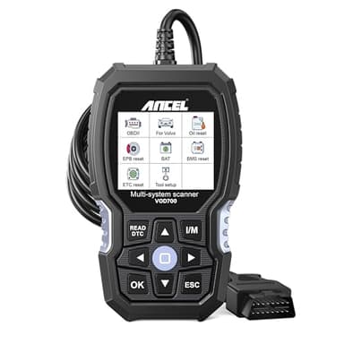 Ancel VOD700 Máquina de Diagnosis para Coche Volvo, OBD2 Herramienta de Diagnóstico para Sistemas Completos con 12+ Funciones, Lector OBD con Aceite EPB ABS SRS SAS TMPS Bat Bas Reset